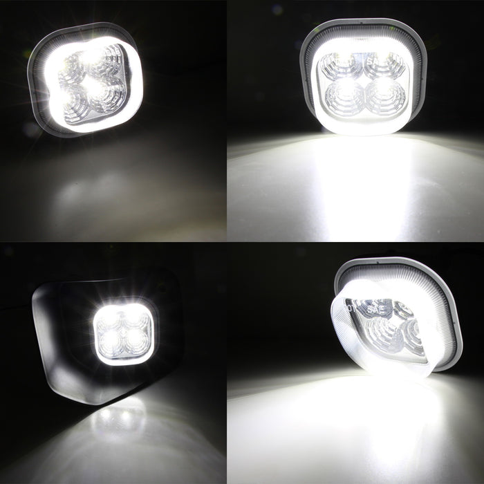 Smoked Lens White 40W CREE LED Fog Light Kit For Ford F-250 F-350 F450 Excursion