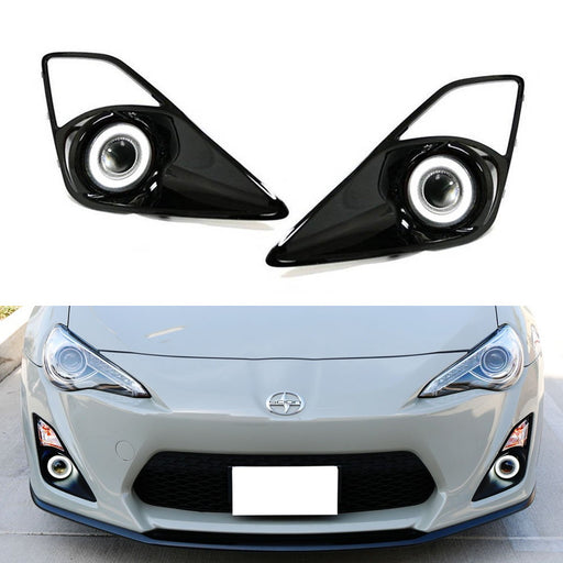Complete Projector Fog Lamps w/LED Halo Ring Parking Lights For 13-16 Scion FR-S