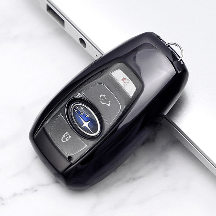 Black Real Carbon Fiber Key Fob Cover Case For Subaru BRZ WRX Legacy  Outback XV