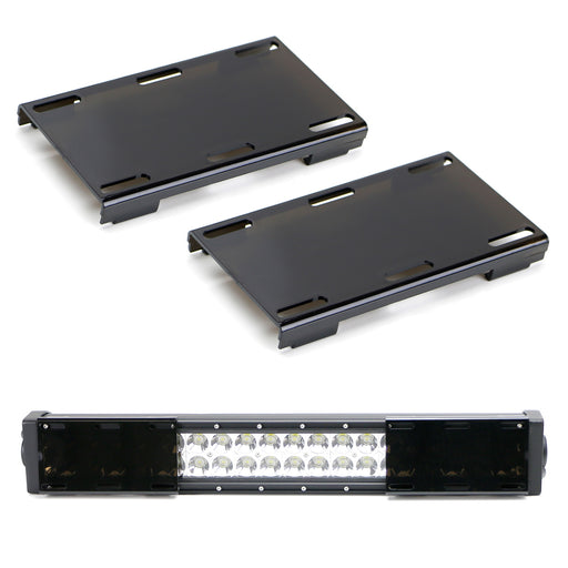 2pc 6" Dark Black Colored Double-Row LED Light Bar Lens Protective Covers