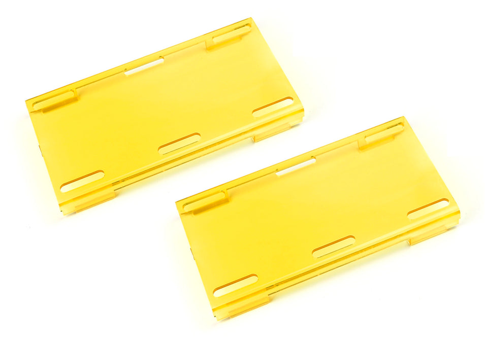 2pc 6" Bright Yellow Colored Double-Row LED Light Bar Lens Protective Covers