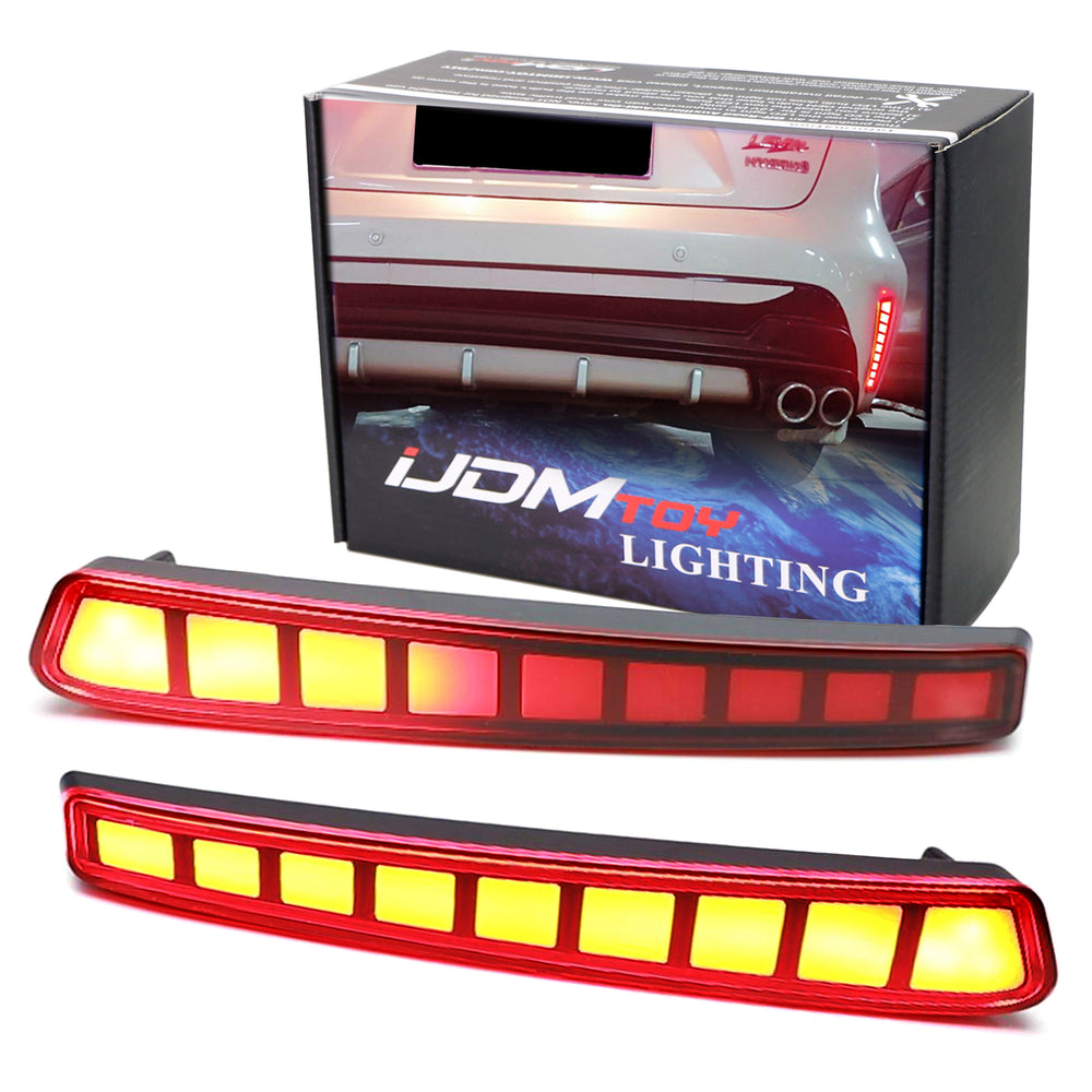 Red Lens LED Bumper Reflector Lights w/Sequential Blink For 19-22 Toyota Corolla