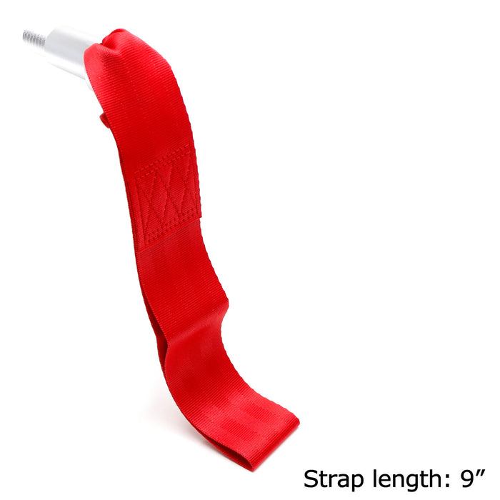 Racing Style Tow Hook Mount Sports Red Poly Towing Strap For 2014-19 C7 Corvette