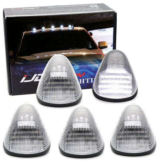 5pc Clear Lens White Full LED Cab Roof Marker Lights For Ford 1999-06 F250 F350