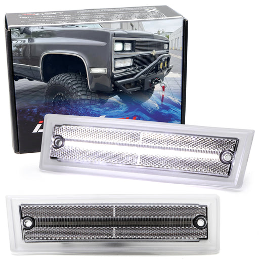 Clear Lens White Full LED Strip Side Markers For Chevy/GMC Blazer Jimmy CK C1500