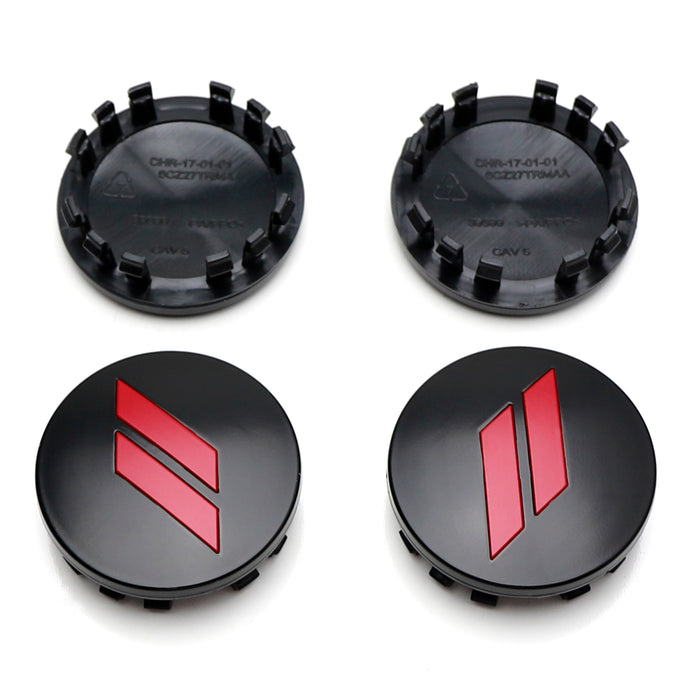 Red Hub Cap 4pc Set 63mm Red // Slash Wheel Center Caps For Dodge Charger Challeng ...