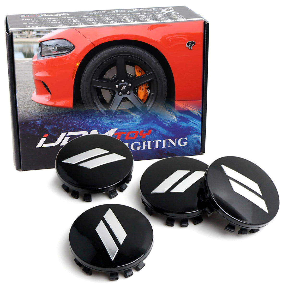 4pc Set 63mm Silver Slash Wheel Center Caps For Dodge Charger Challeng — 