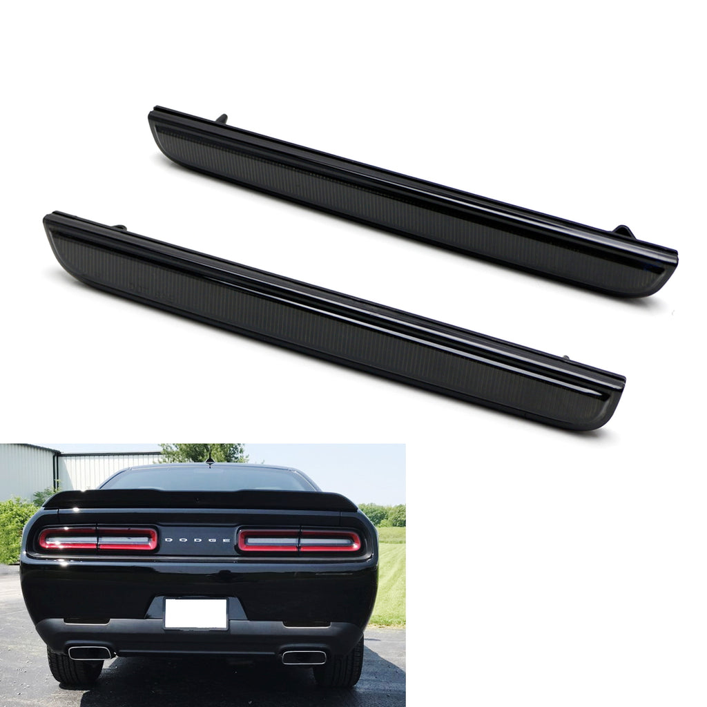 Blackout Smoked Lens Rear Bumper Reflector Lenses For 2015-up