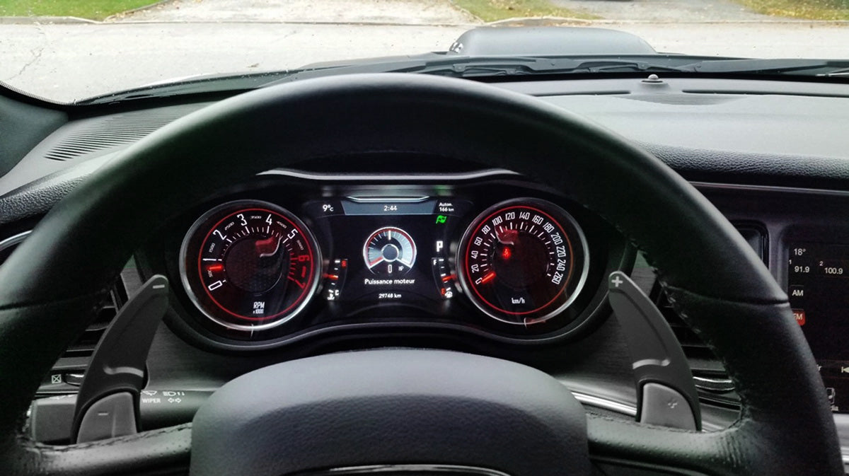 Grey CNC Billet Steering Wheel Paddle Shifter Extension Cover For Dodge Chrysler