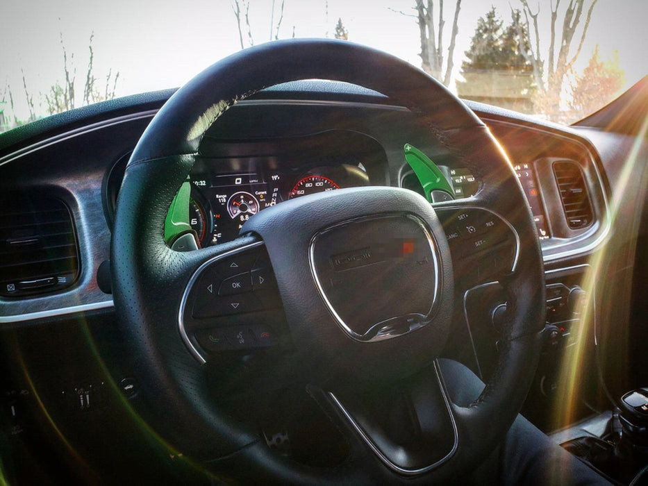 Green CNC Billet Steering Wheel PaddleShifter Extension Cover For Dodge Chrysler