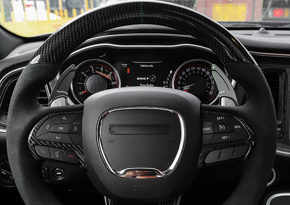 Grey CNC Billet Steering Wheel Paddle Shifter Extension Cover For Dodge Chrysler