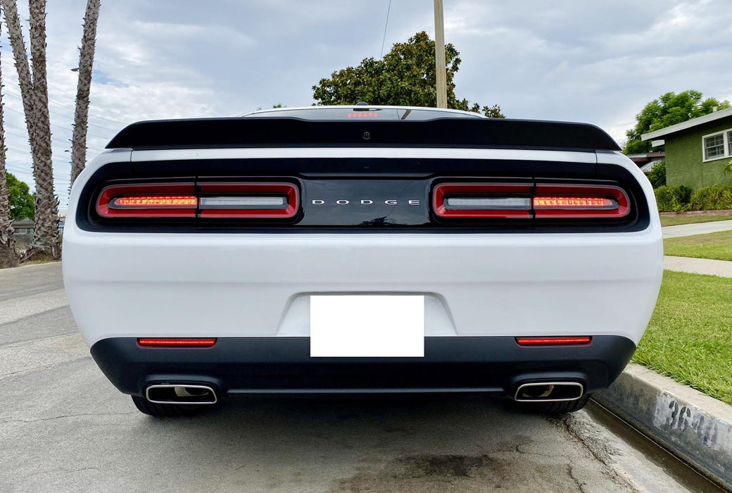 Smoked Lens Full LED Rear Bumper Reflector Light Kit For 2015+ Dodge Challenger – Tail/Brake/Running Light