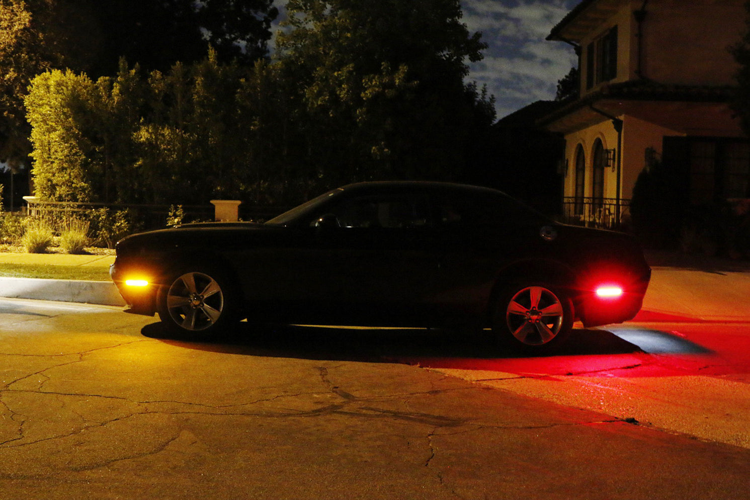 Smoked Lens Front Amber Rear Red LED Side Marker Lights 2015-24 Dodge ...