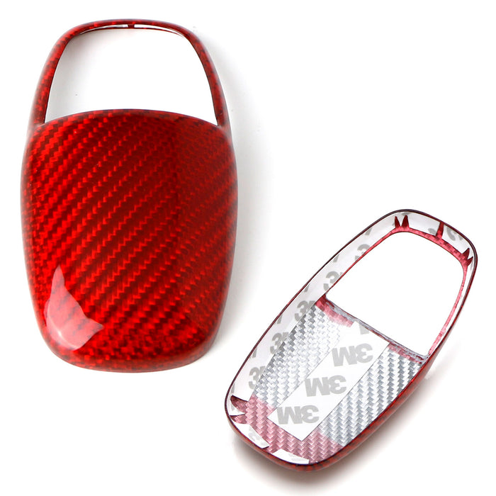 Red Real Carbon Fiber Shift Knob Cover Shell For Dodge 15-21 Challenger Charger