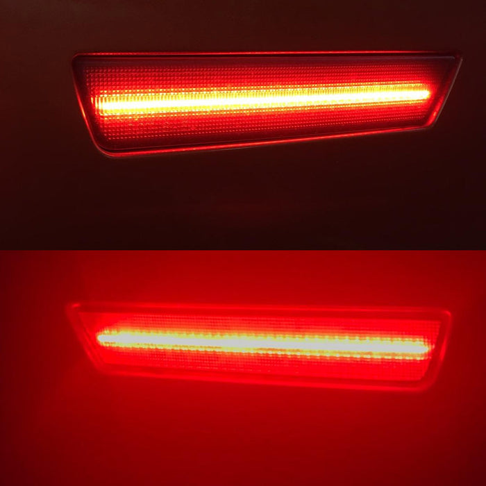 Rear Side Marker Lamps w Red LED Lights For 08-14 Dodge Challenger,11-14 Charger