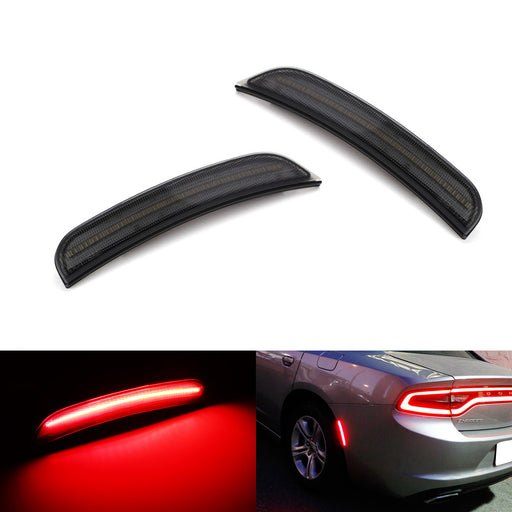 Smoked Lens Rear Red LED Side Marker Lights Assembly For 2015-up Dodge Charger