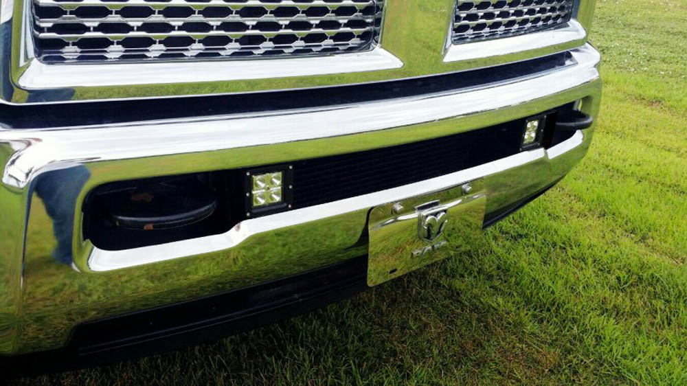 Flush Mount Led Pods Hidden Bumper Fog Light Mounting Brackets For 2009-2019 Dodge Ram 1500/2500/3500 Powder Coated Steel Brackets Flush Mount Led Pods Hidden Bumper Fog Light Mounting Brackets For 2009-2019 Dodge Ram 1500/2500/3500 Powder Coated Steel Brackets