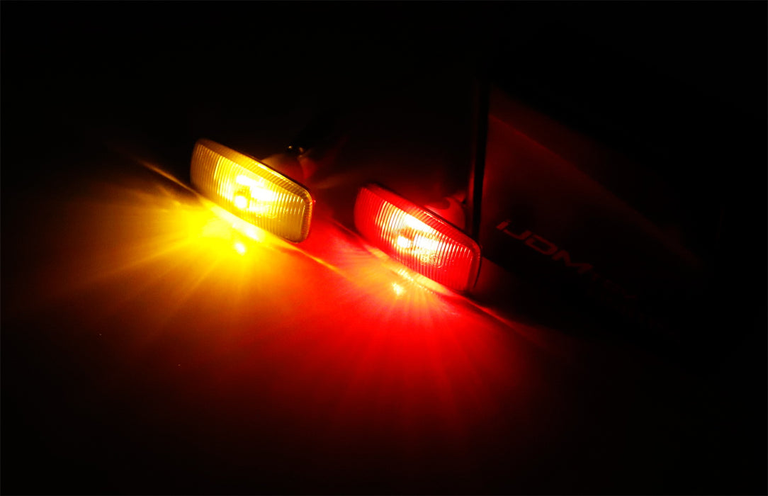 Clear Lens Front/Rear Fender Side Marker Lamps w/ LED Bulbs For 10-18 Dodge RAM
