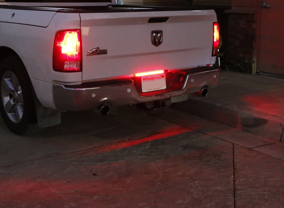 Toptuning F1-Style LED Tailgate Light Bar For 2006-2018 Dodge Ram 2500/3500 Dually – Strobe, Red Lens, Black Housing