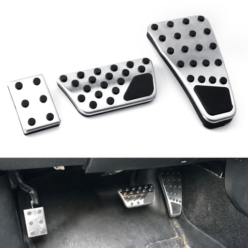 3pc Track Design Silver Foot Pedal Cover For 09-18 Gen4 Dodge RAM 1500 2500 3500