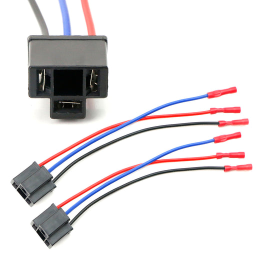H4 9003 HB2 3-Wire Headlight Plug Adapter Pigtails w/ Painless Butt Connectors