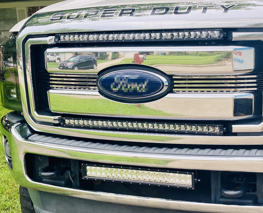 Dual Up/Down Grille Mount 30-Inch LED Light Bars Kit For 11-16 Ford F250 F350 SD