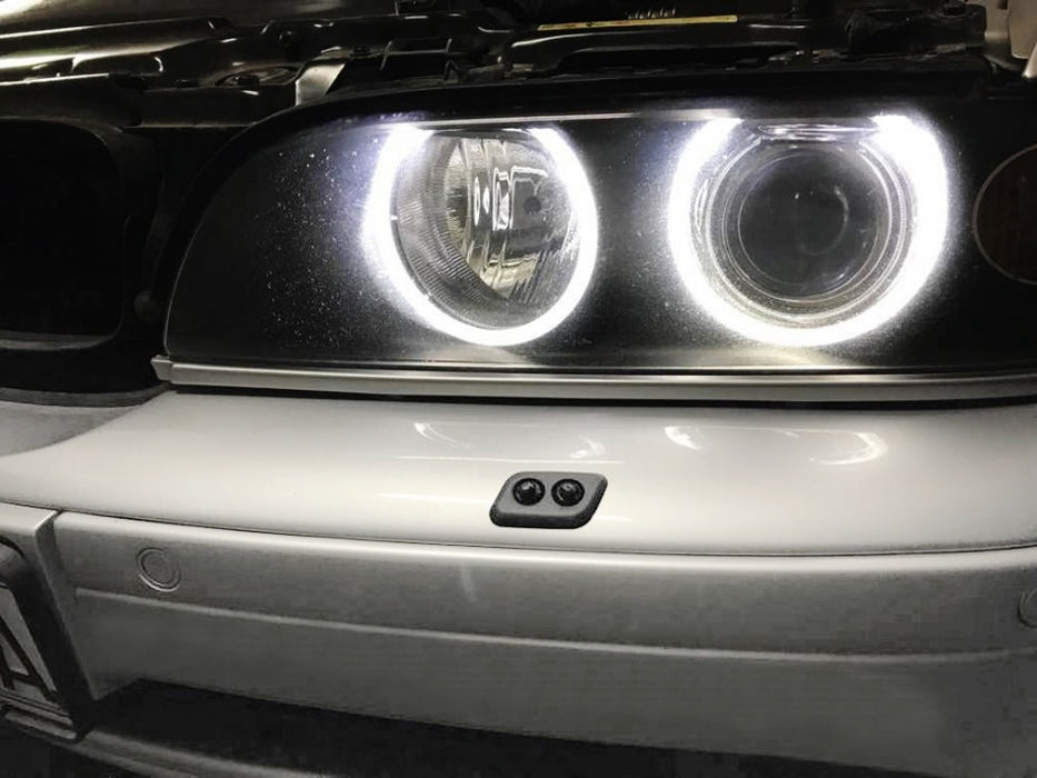 iJDMTOY 4X White LED C-Ring Kit for BMW E34 E39 5 Series Xenon Headlight Angel Eye Retro