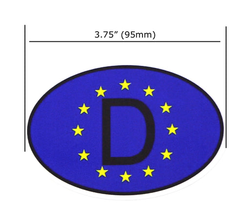 Pair 3.75" 95mm Europe-D Stickers For European Car Windshield Bumper Fender