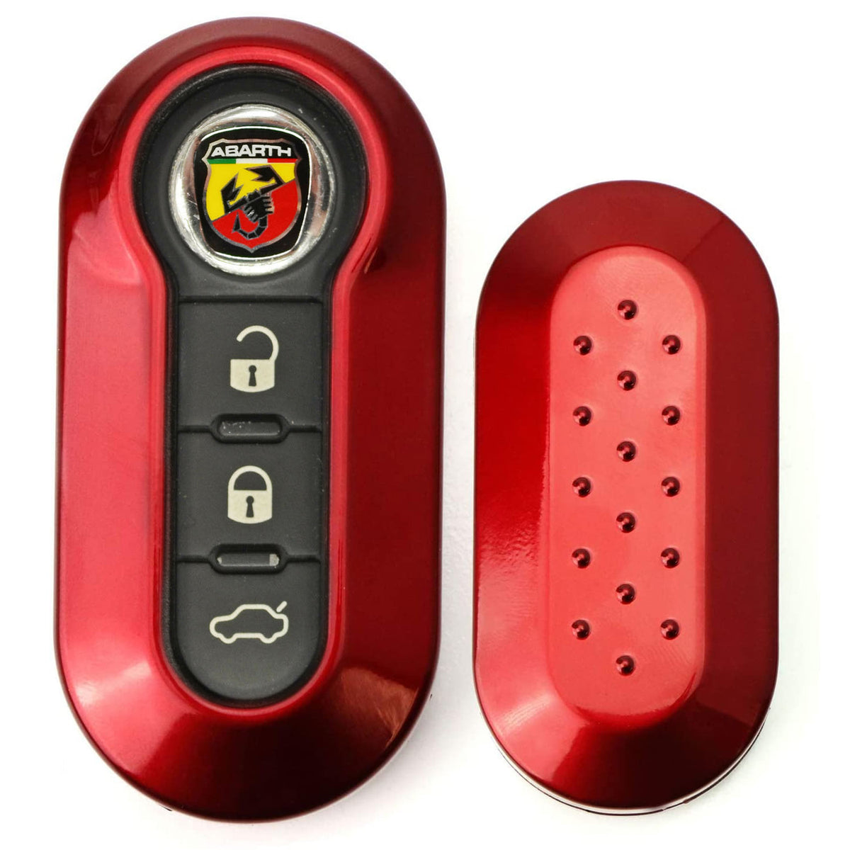 Gloss Red Key Fob Shell Cover For FIAT 500 500L 500X Abarth 3Button F