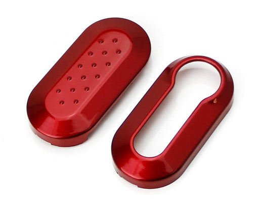 Gloss Red Key Fob Shell Cover For FIAT 500 500L 500X Abarth 3-Button Folding Key