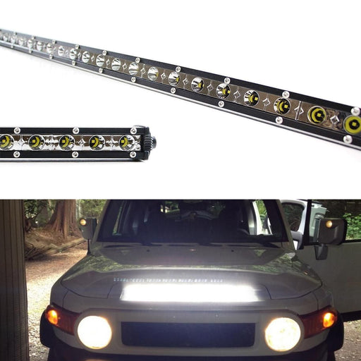 Hood Scoop Mount 25" LED Light Bar w/Brackets Wiring For 07-14 Toyota FJ Cruiser