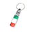 Italian Flag Design Green/White/Red Color Stripe Chrome Badge Keychain Ring