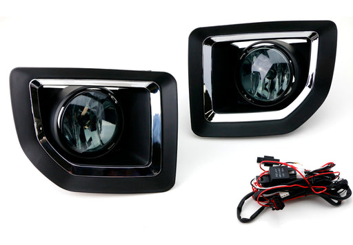 Complete Smoke Lens Fog Lights w/ Bezel Cover Wiring For 15-19 GMC Sierra 2500HD