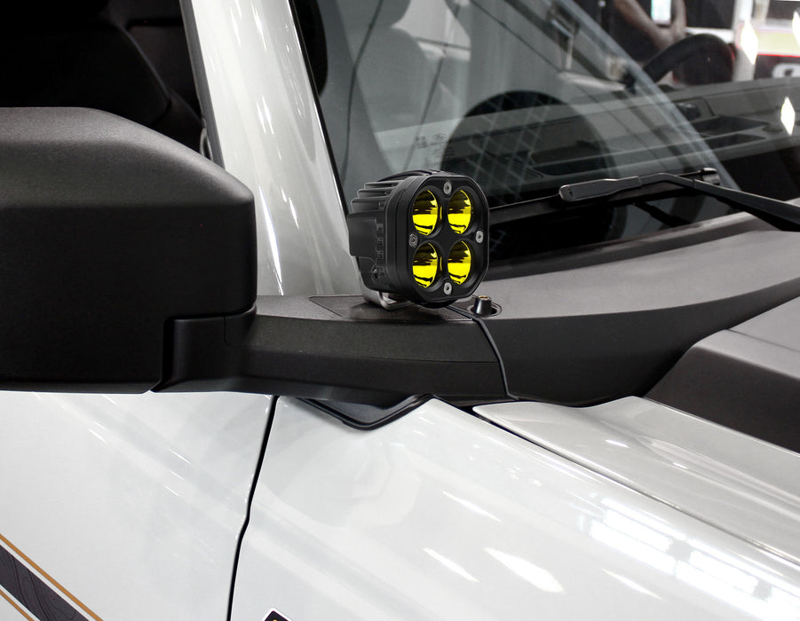 Ronud Shape Yellow Lens 20W High Power LED A-Pillar Pod Lamp Kit For Ford Bronco