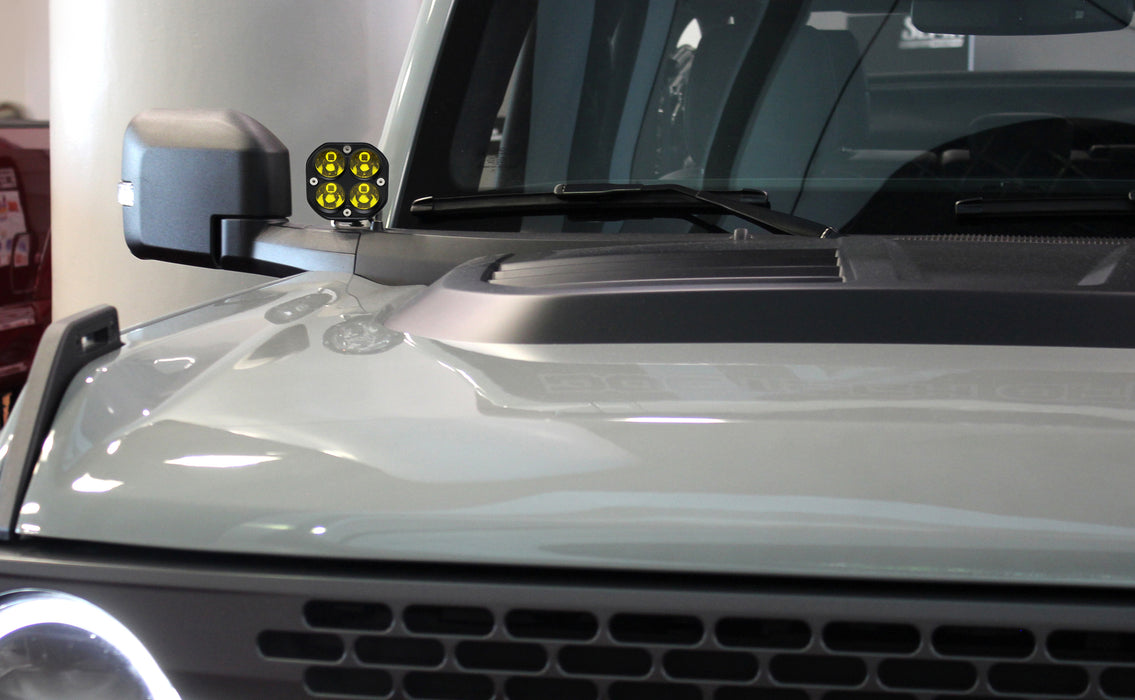 Ronud Shape Yellow Lens 20W High Power LED A-Pillar Pod Lamp Kit For Ford Bronco