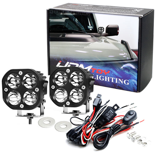 Ronud Shape Clear Lens 20W High Power LED A-Pillar Pod Light Kit For Ford Bronco