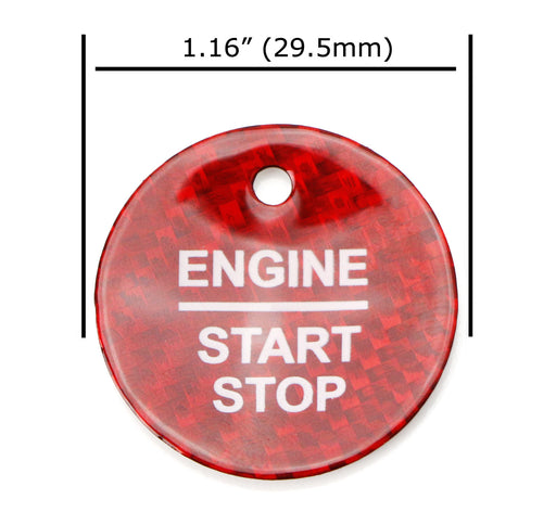 Red Real Carbon Fiber Keyless Engine Push Start Button For Ford F-150 Raptor etc