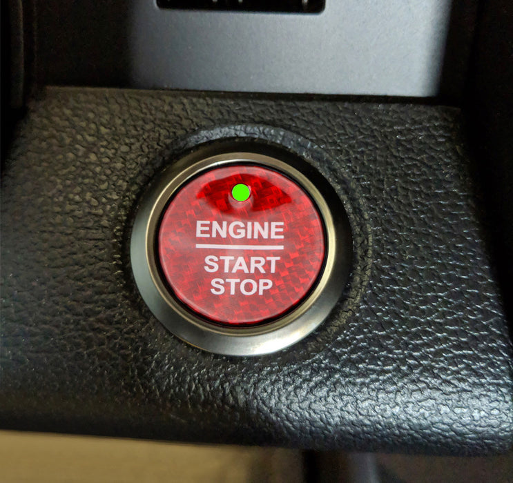 Red Real Carbon Fiber Keyless Engine Push Start Button For Ford F-150 Raptor etc