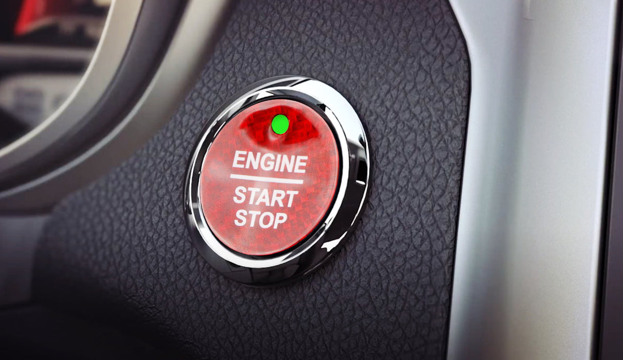 Ford Raptor Ranger Start Button Red Real Carbon Fiber Keyless Engine Push Start Button For Ford F-150 ...