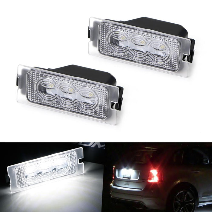 OEM-Fit 3W Full LED License Plate Light Kit For 2007-14 Ford Edge, 08-12 Ford Escape & 08-11 Mercury Mariner, Powered by 3-piece Osram Xenon White LED-iJDMTOY