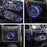 6pc Blue AC Stereo Volume/Tune Trailer Switch Knob Ring Covers For 2017-20 F250