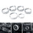 6pc Silver AC Stereo Volume/Tune Trailer Switch Knob Ring Covers For 16-20 F-150