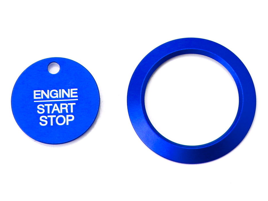 Blue Keyless Engine Push Start Button & Surrounding Ring For Ford F-150 Raptor..