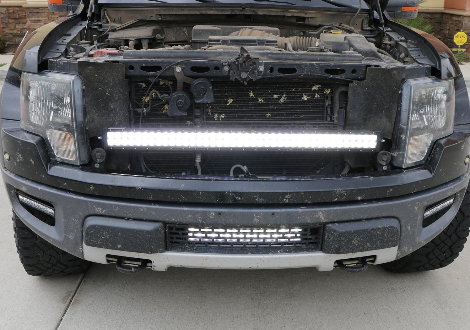 iJDMTOY Lower Grille Mount LED Light Bar Kit Compatible With 2009-14 Ford F-150 or Raptor