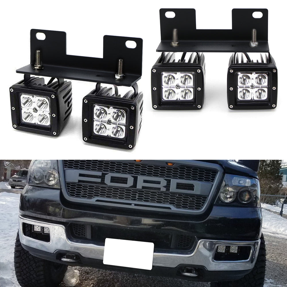 Raptor Style 80W Dual CREE LED Pods w/Foglamp Bracket/Wiring For 04-06 iJDMTOY.com Raptor Style 80W Dual CREE LED Pods w/Foglamp Bracket/Wiring For 04-06 iJDMTOY.com