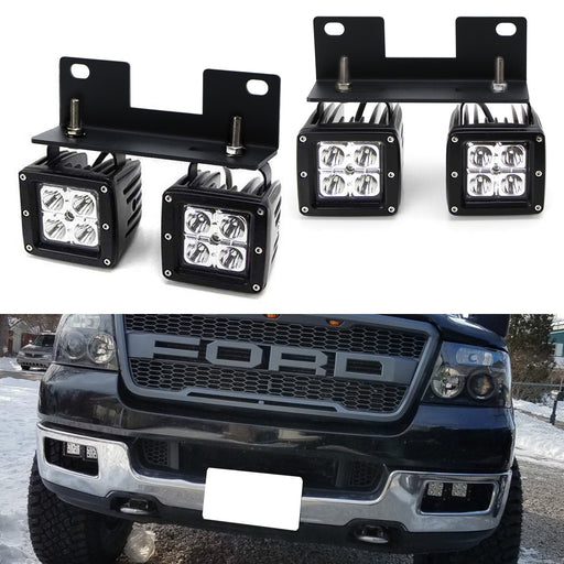 Raptor Style 80W Dual CREE LED Pods w/Foglamp Bracket/Wiring For 04-06 Ford F150