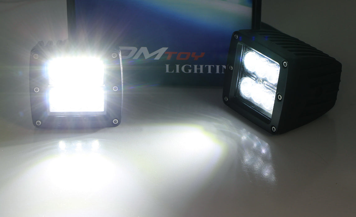 White 24W LED Pod Light Kit w/ Fog Lamp Bracket/Wirings For 2006-2014 Ford F150