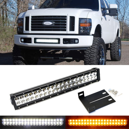 Dual Color 120W 20" LED Light Bar w/ Mount Bracket/Wirings For 08-10 F250 F350