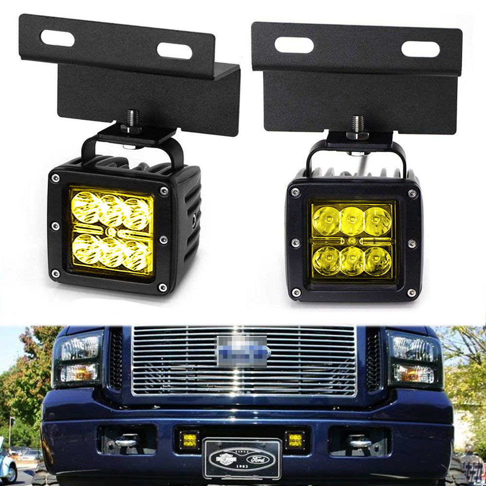 Front Lower Bumper LED Fog Light Mount Brackets Kit For Ford F-150 Raptor 2010-2014