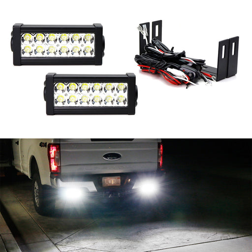 High Power LED Light Bars w/ Rear Bumper Mount Brackets For 11-up Ford F250 F350